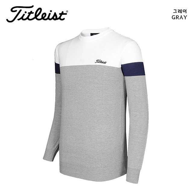 타이틀리스트 자수 로고 그리 니트(3color)