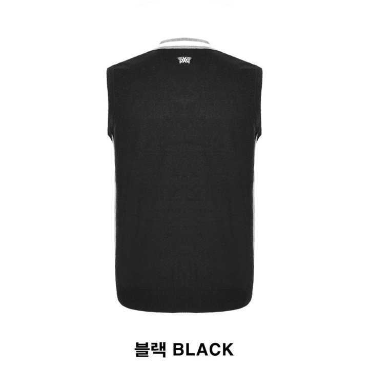 PXG 자수로고 브이넥 니트 조끼(2color)