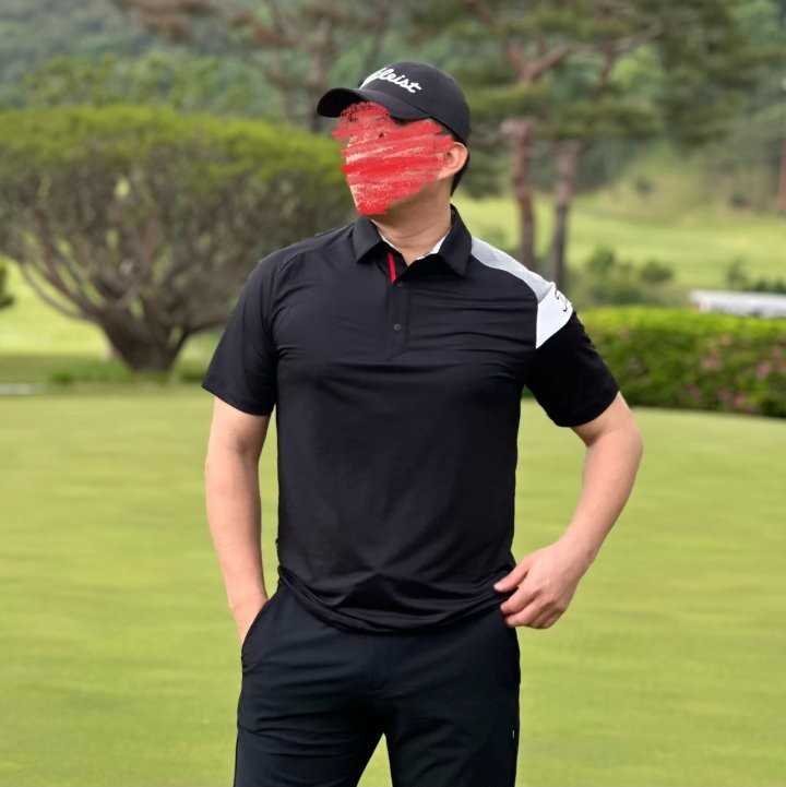 타이틀리스트 남성 컬러 블록 반팔