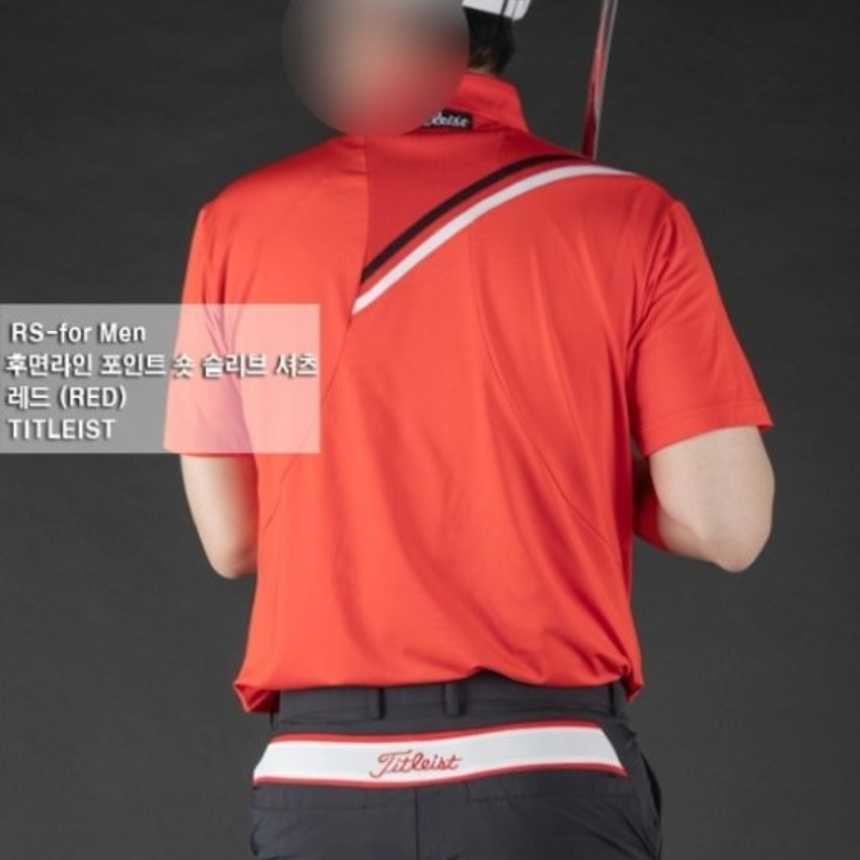 타이틀리스트 남성 후면라인 포인트 숏 슬리브 셔츠(3color)