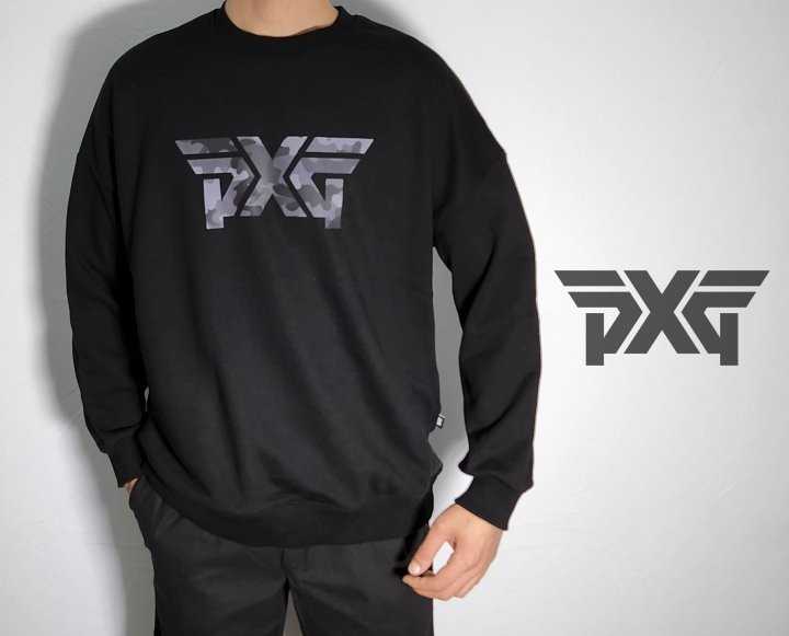 PXG G. 카모플라주 빅 로고 나염 쭈리 세미오버핏 맨투맨(2color)