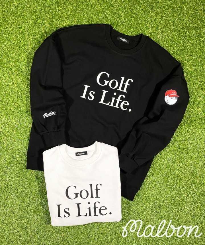 말본 “GOLF IS LIFE” 레드캡 세미오버핏 쭈리 맨투맨(2color)