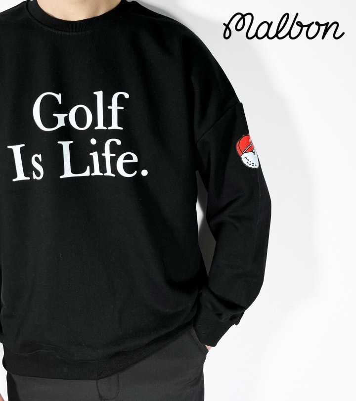 말본 “GOLF IS LIFE” 레드캡 세미오버핏 쭈리 맨투맨(2color)