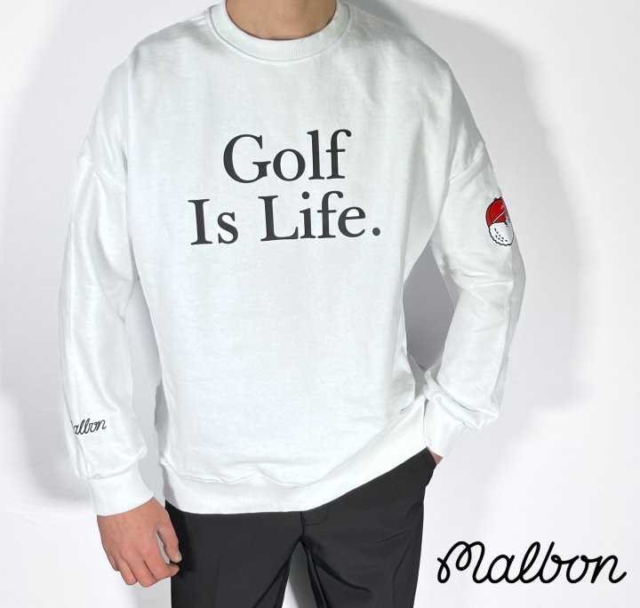 말본 “GOLF IS LIFE” 레드캡 세미오버핏 쭈리 맨투맨(2color)