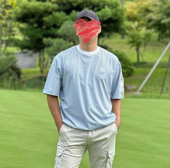 지포어 남성 씨어써커 라운드 티셔츠(2color)