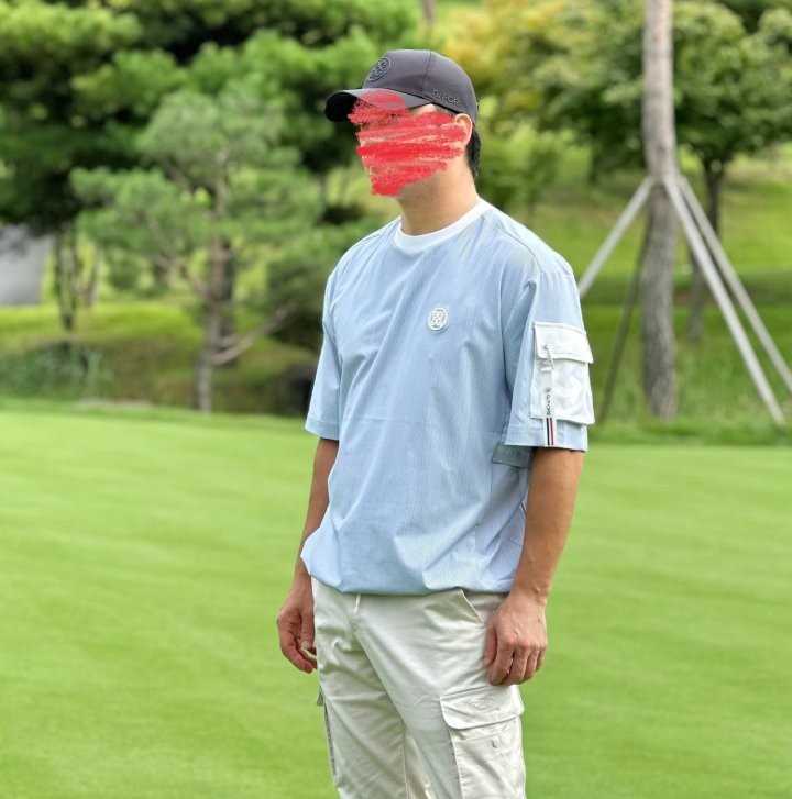 지포어 남성 씨어써커 라운드 티셔츠(2color)