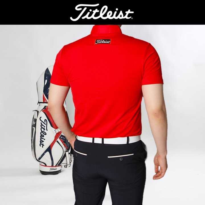 타이틀리스트 남성 가슴삼선 반집업 반팔(3color)