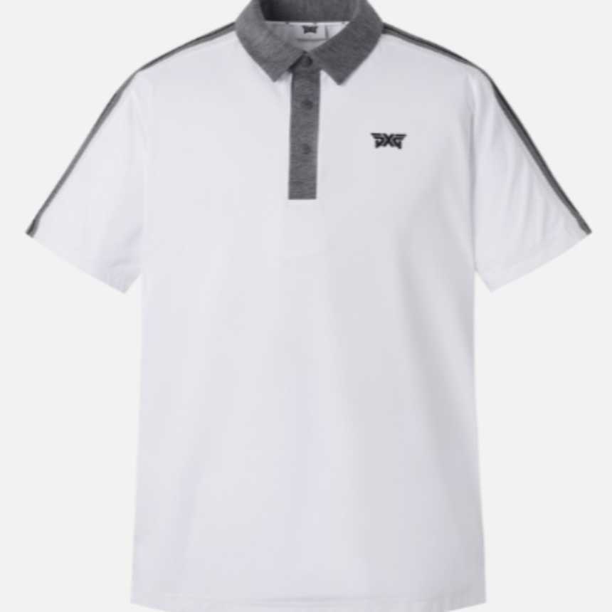 PXG 남성 여름 니트 포인트 카라 숏 슬리브 티셔츠(2color)