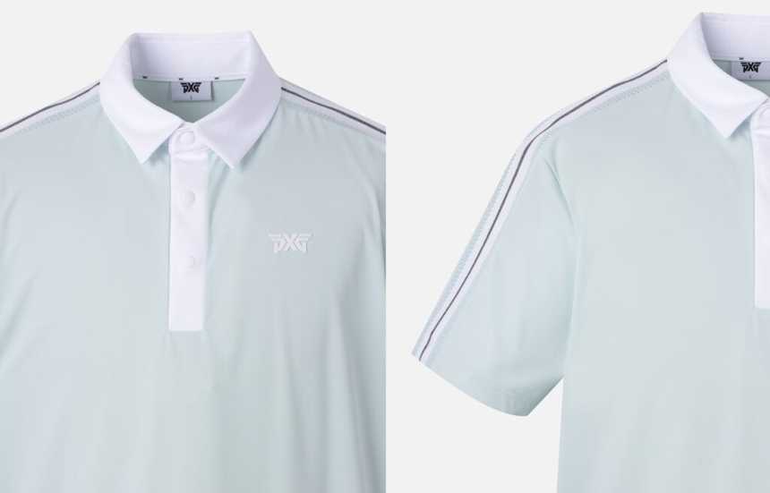 PXG 남성 여름 니트 포인트 카라 숏 슬리브 티셔츠(2color)
