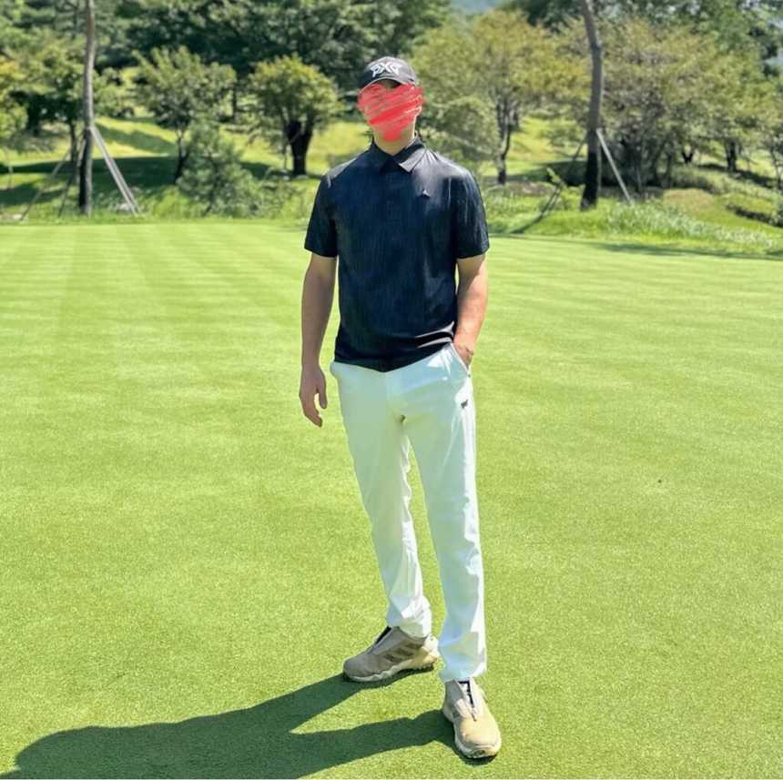 PXG 맨즈 스컬 모티브 패턴 카라 반팔 티셔츠