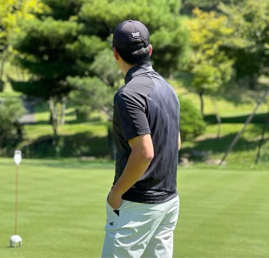 PXG 맨즈 스컬 모티브 패턴 카라 반팔 티셔츠