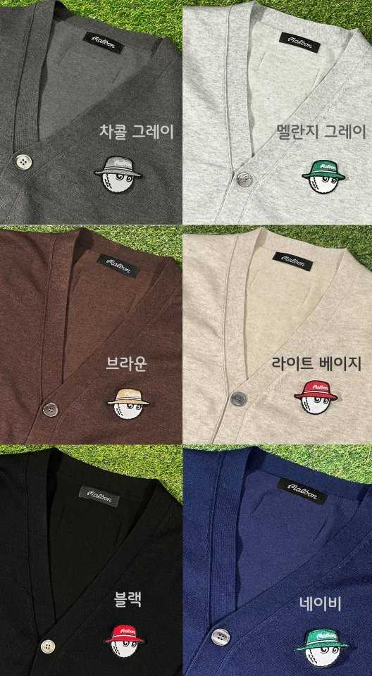 말본 골프 COLORS 버킷햇 캐릭터 자수와팬 캐시미어 가디건(6color)