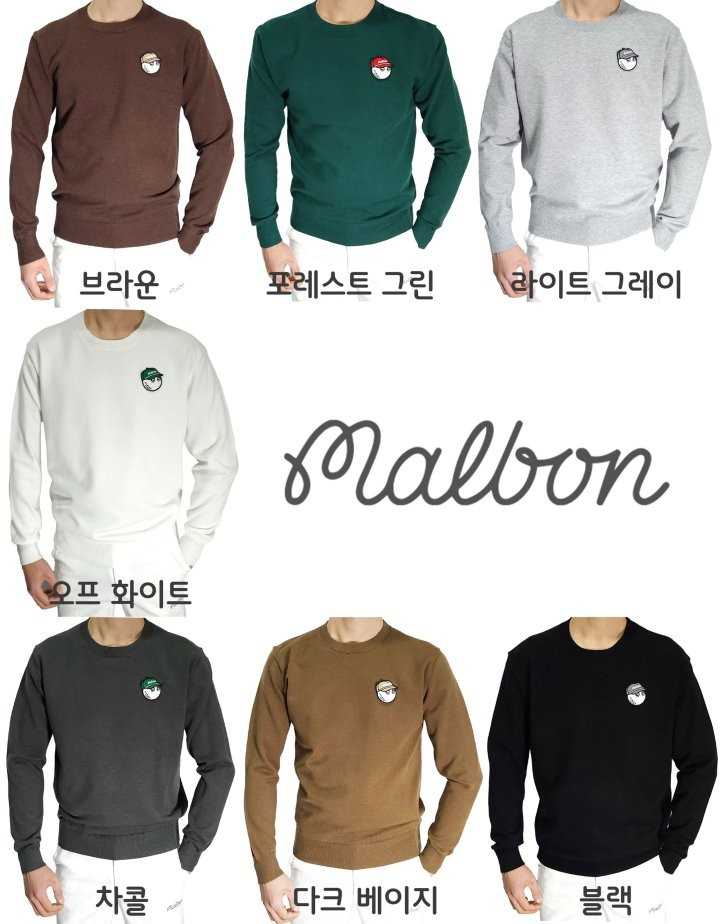 말본 COLORS 볼캡캐릭터 자수와팬 캐시미어 라운드 니트(7color)