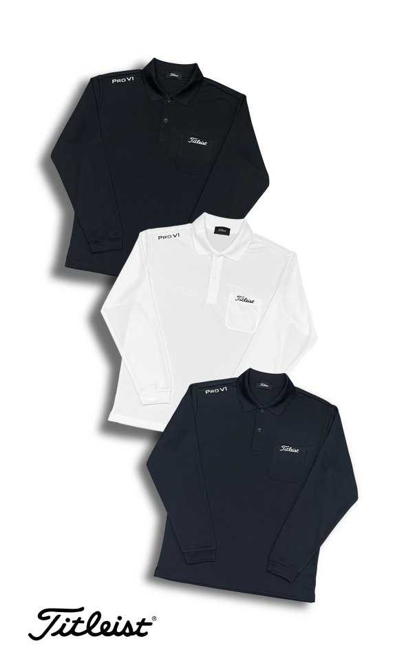 타이틀리스트 PRO V1 로고 드라이 스트레치 포켓 PK 카라넥 티(3color)