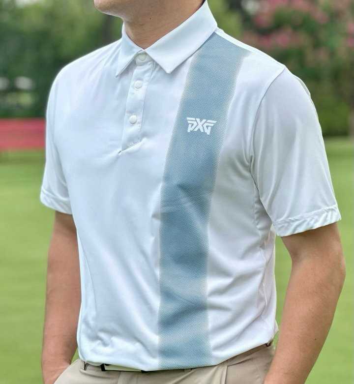 PXG 남성 컬러블럭 원포인트 카라 반팔 티셔츠