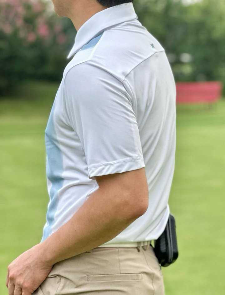 PXG 남성 컬러블럭 원포인트 카라 반팔 티셔츠