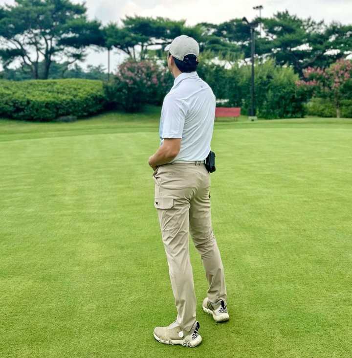 PXG 남성 컬러블럭 원포인트 카라 반팔 티셔츠