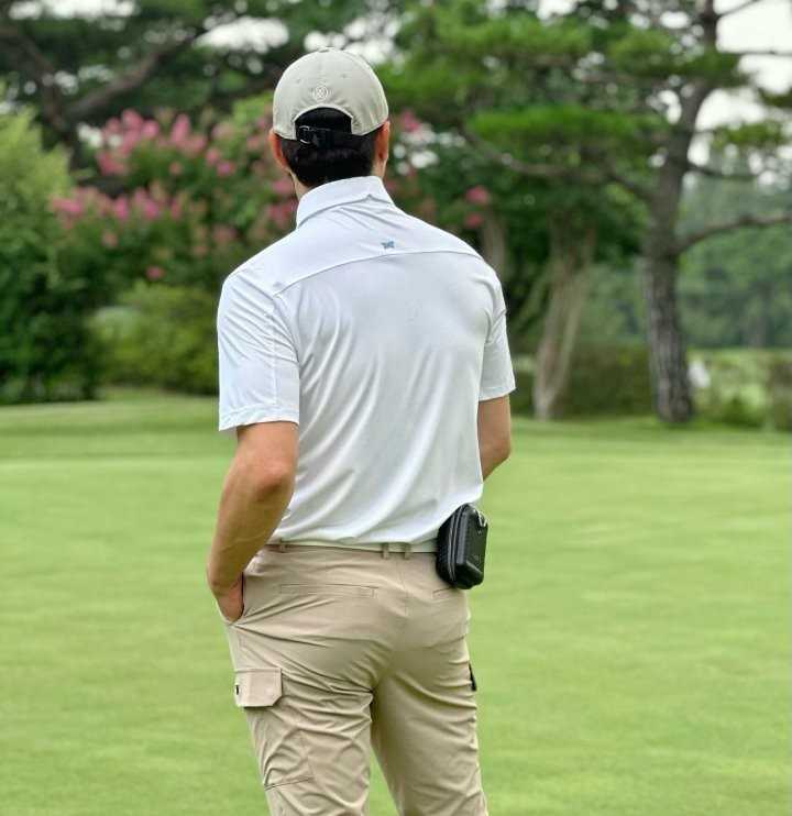 PXG 남성 컬러블럭 원포인트 카라 반팔 티셔츠