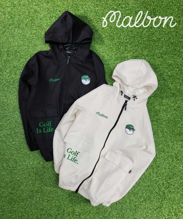 말본 남성 그린볼캡 아트웍 레터링 코튼 후디 세미 오버핏 자켓(2color)