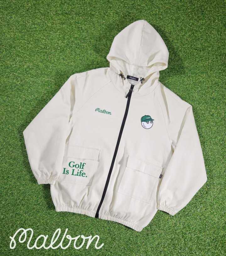 말본 남성 그린볼캡 아트웍 레터링 코튼 후디 세미 오버핏 자켓(2color)
