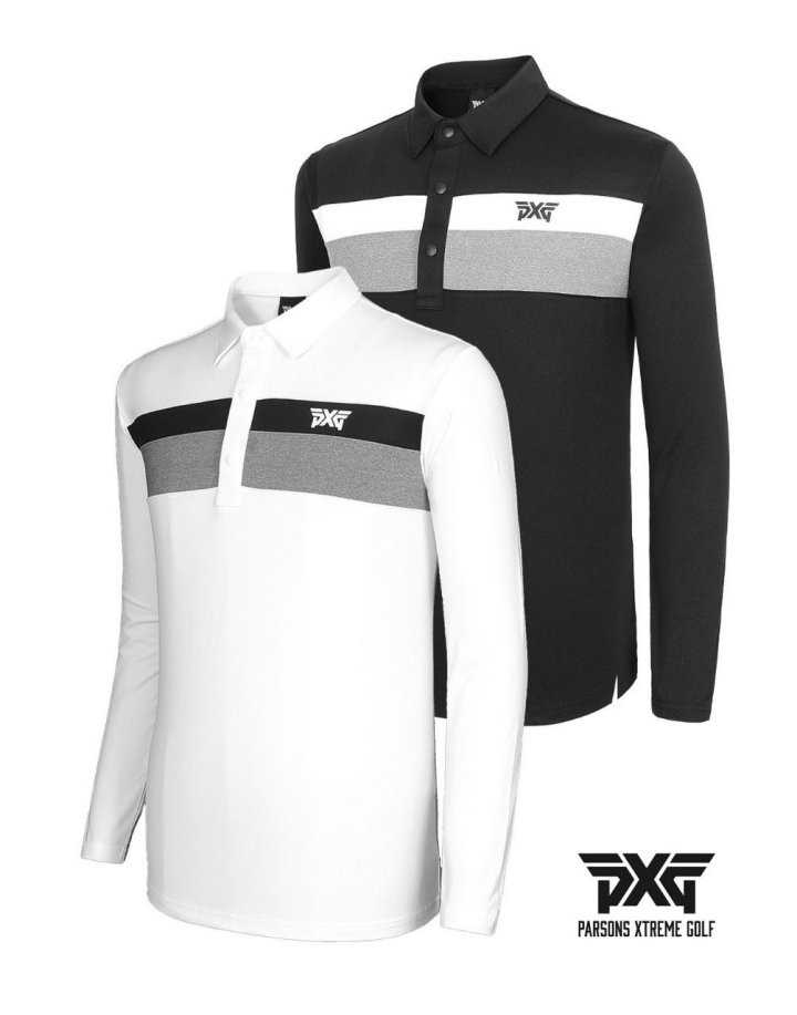 PXG 남성 배색 기모 긴팔 카라티(2color)