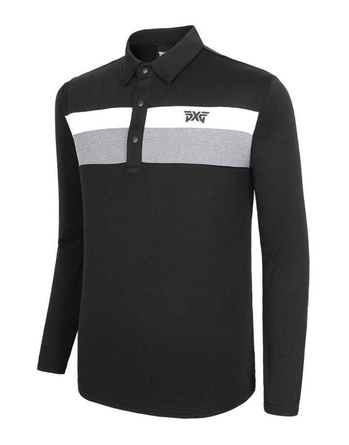PXG 남성 배색 기모 긴팔 카라티(2color)