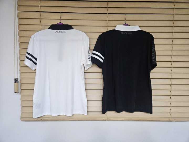 어메이징크리 남성 가슴 로고 팔 두줄 반팔(2color)