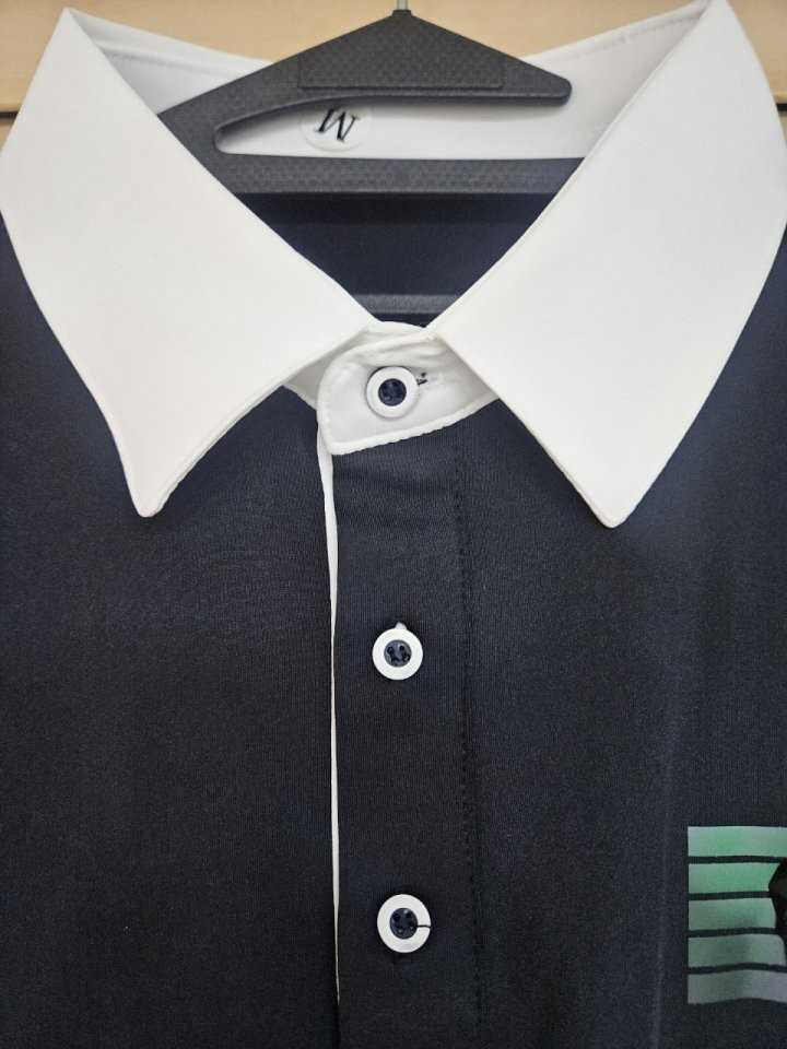 어메이징크리 남성 가슴 로고 팔 두줄 반팔(2color)
