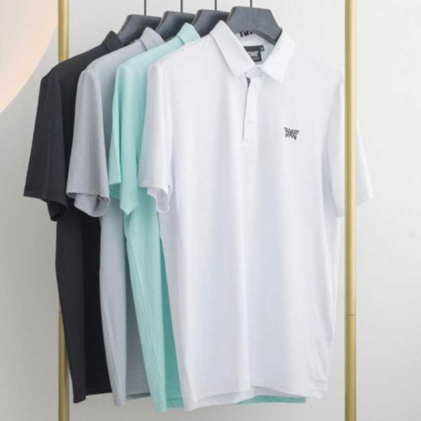 PXG 남성 여름 패턴 포인트 카라 숏 슬리브 티셔츠(4color)
