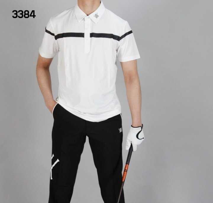 어뉴 남자 3384 한줄라인 반팔 카라티(3color)