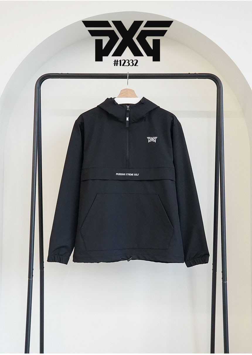 PXG 남성 베이직 자수로고 기모 후드 아노락 자켓