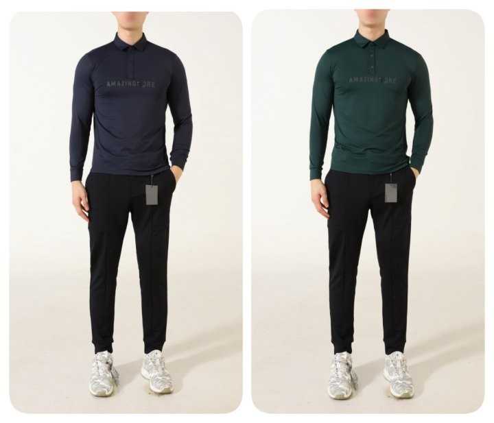어메이징크리 수입 아코디언 카라 티셔츠(2color)