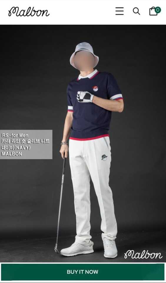 말본 남성 카라 라인 숏 슬리브 니트(2color)