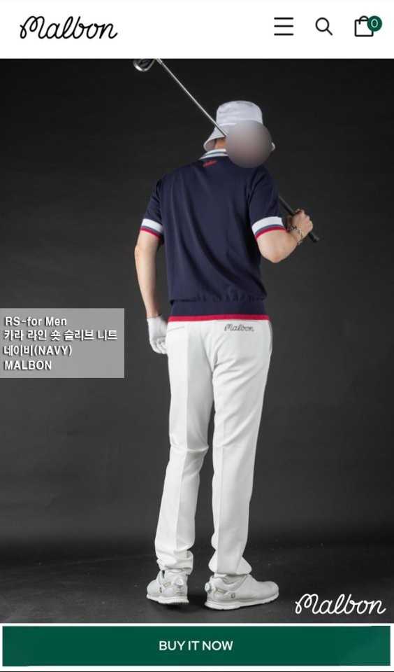 말본 남성 카라 라인 숏 슬리브 니트(2color)