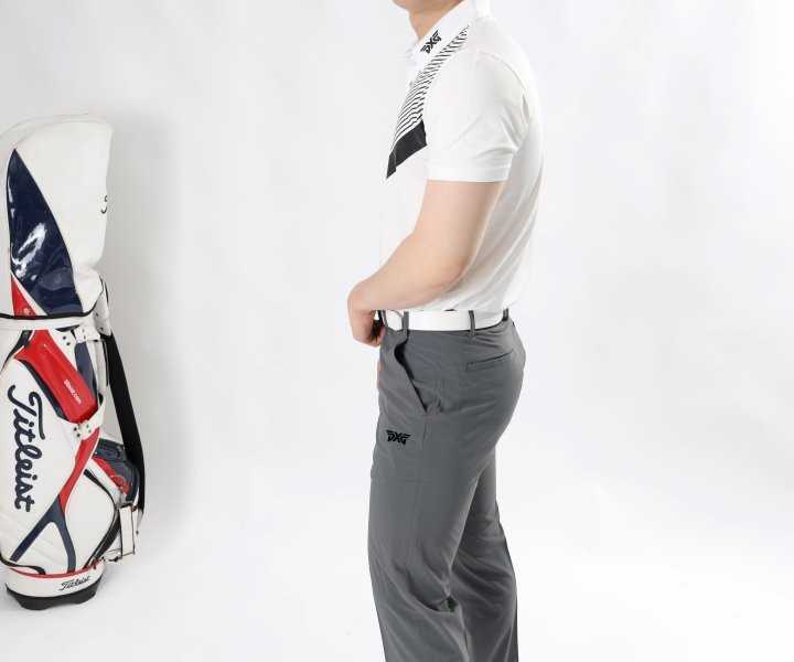 PXG 남성 멀티브이배색 목 로고 반팔(2color)