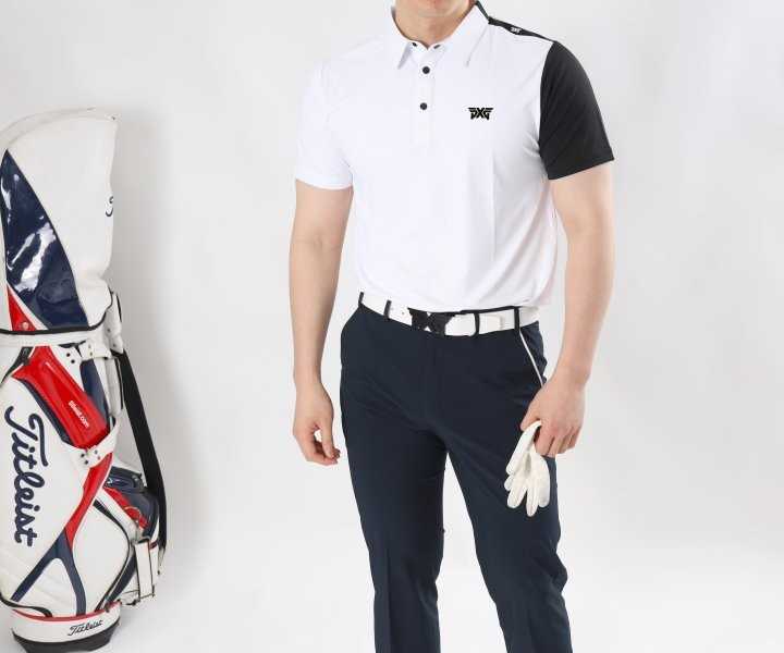 PXG 남성 싱글팔배색 반팔카라(2color)