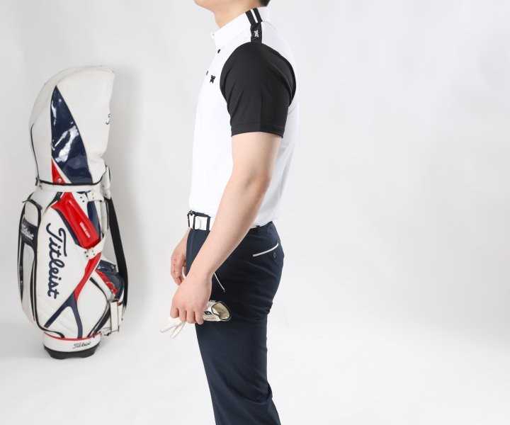 PXG 남성 싱글팔배색 반팔카라(2color)