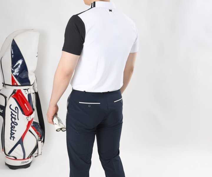 PXG 남성 싱글팔배색 반팔카라(2color)