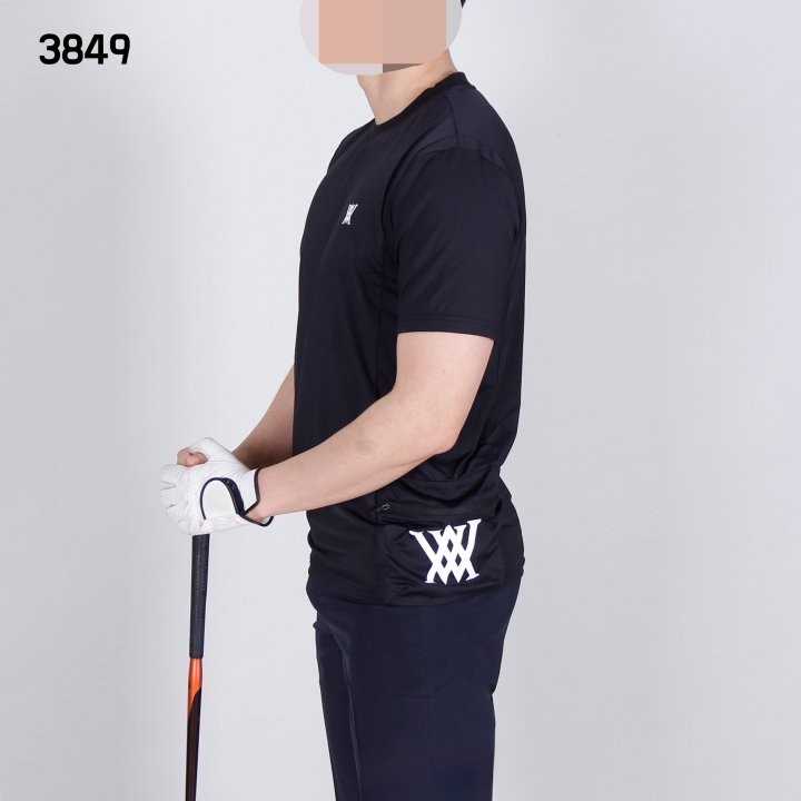 어뉴 남자 3849 사이드포켓 라운드 반팔 티셔츠(2color)