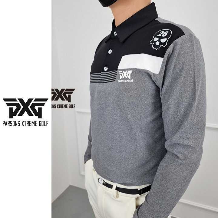 PXG 남성 기모 삼단 배색 티셔츠(2color)