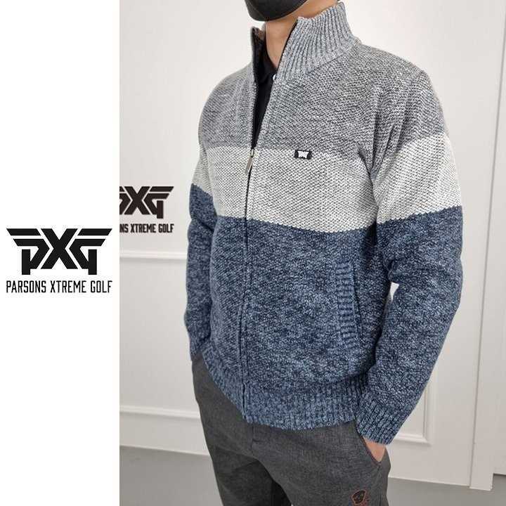 PXG 남성 배색 니트 집업(2color)