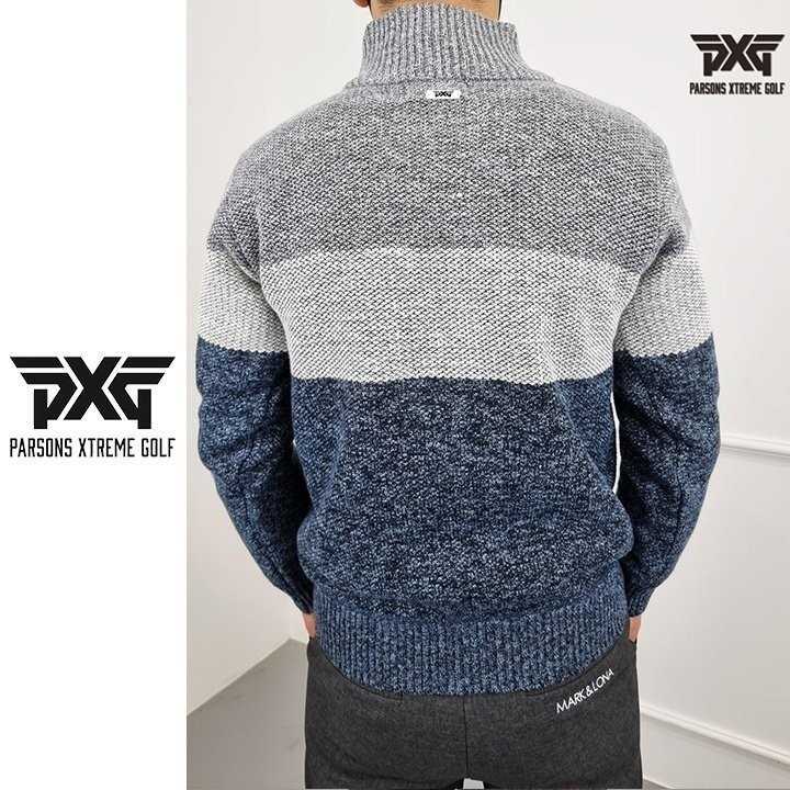 PXG 남성 배색 니트 집업(2color)