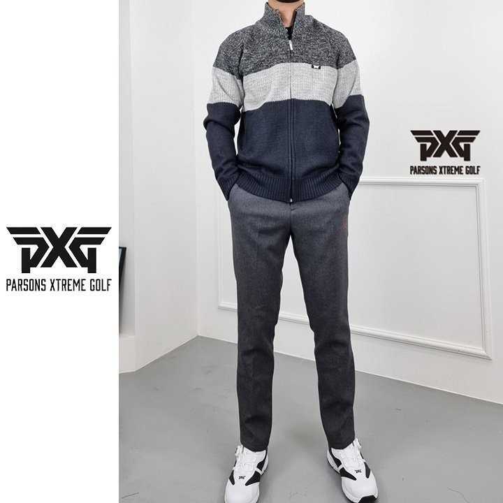 PXG 남성 배색 니트 집업(2color)