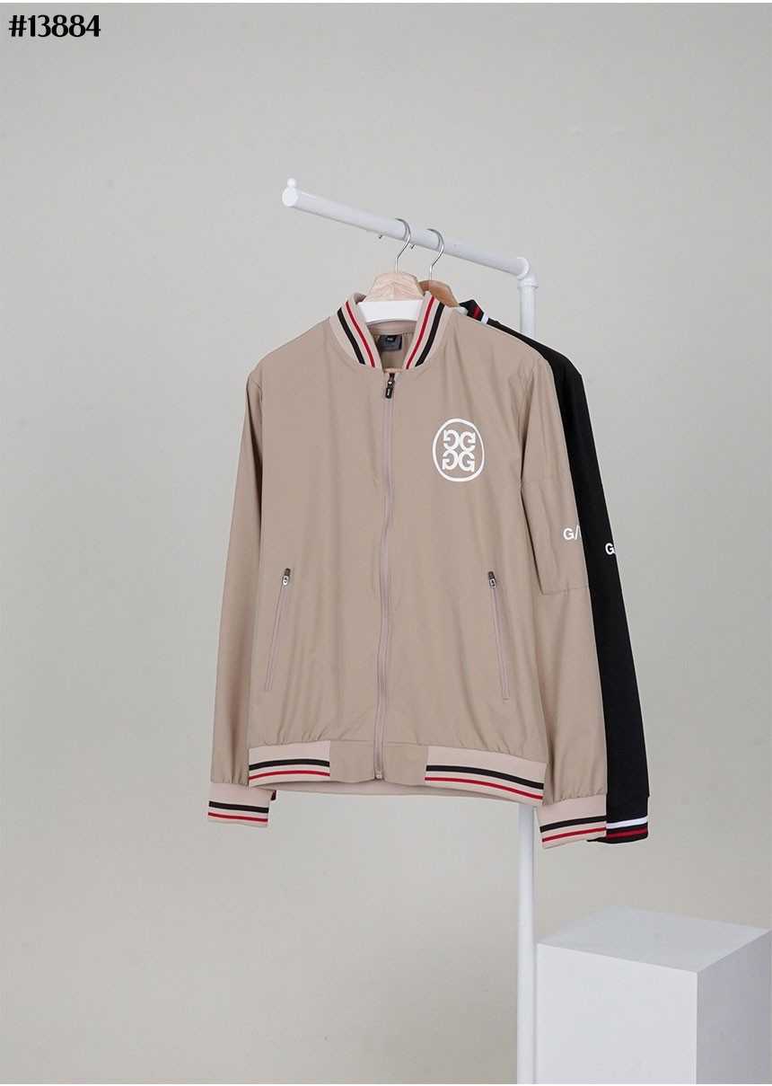 지포어 남성 써클 G’s 로고 스트라이프 배색 블루종 자켓(2color)
