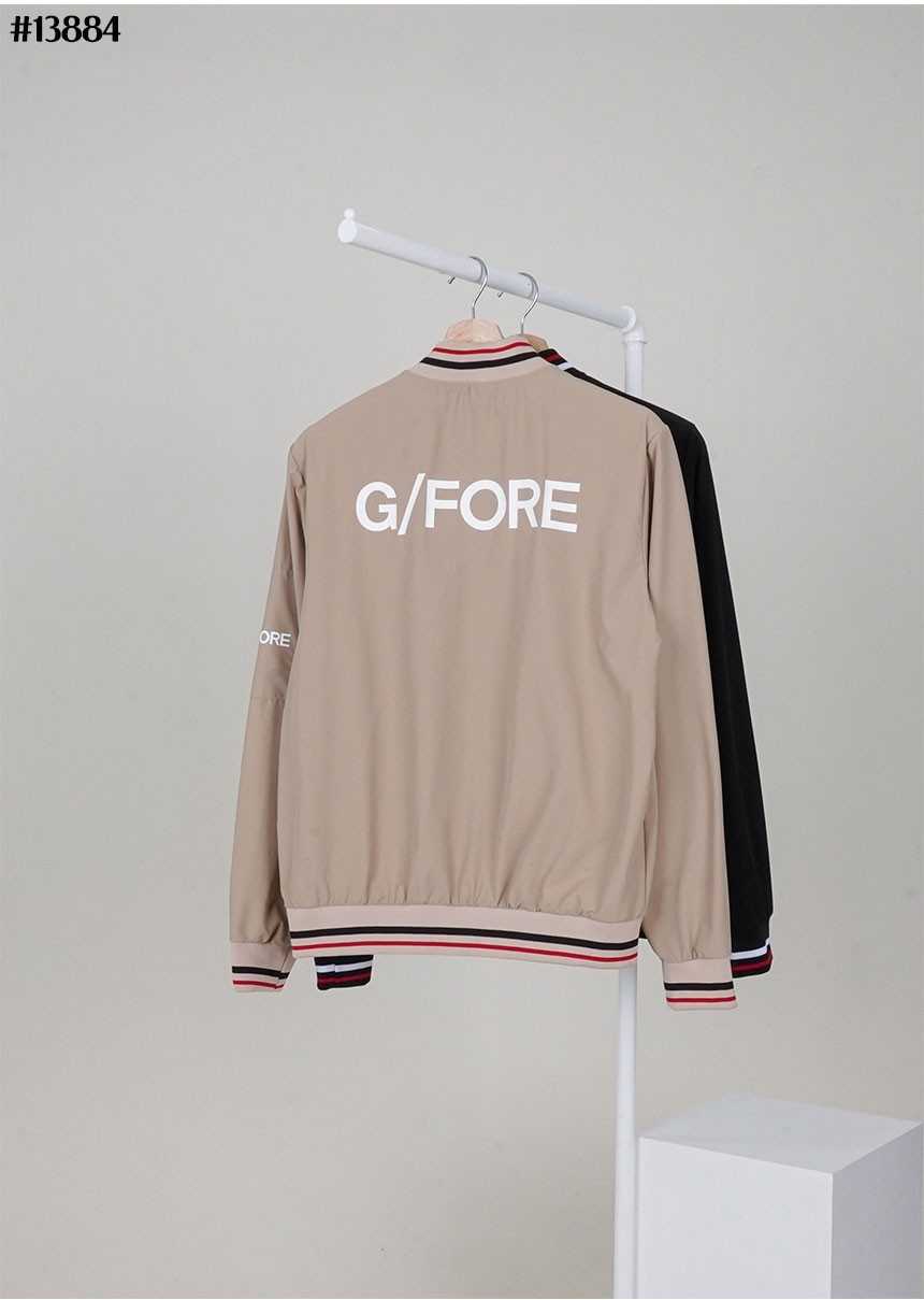 지포어 남성 써클 G’s 로고 스트라이프 배색 블루종 자켓(2color)