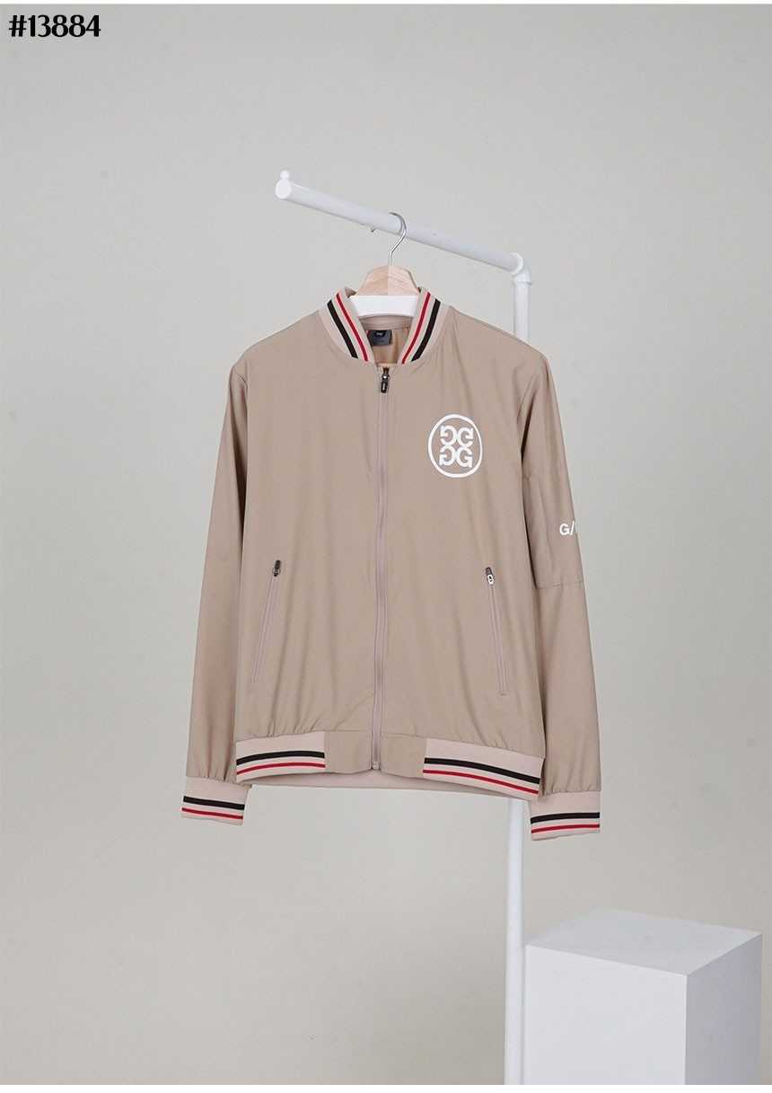 지포어 남성 써클 G’s 로고 스트라이프 배색 블루종 자켓(2color)