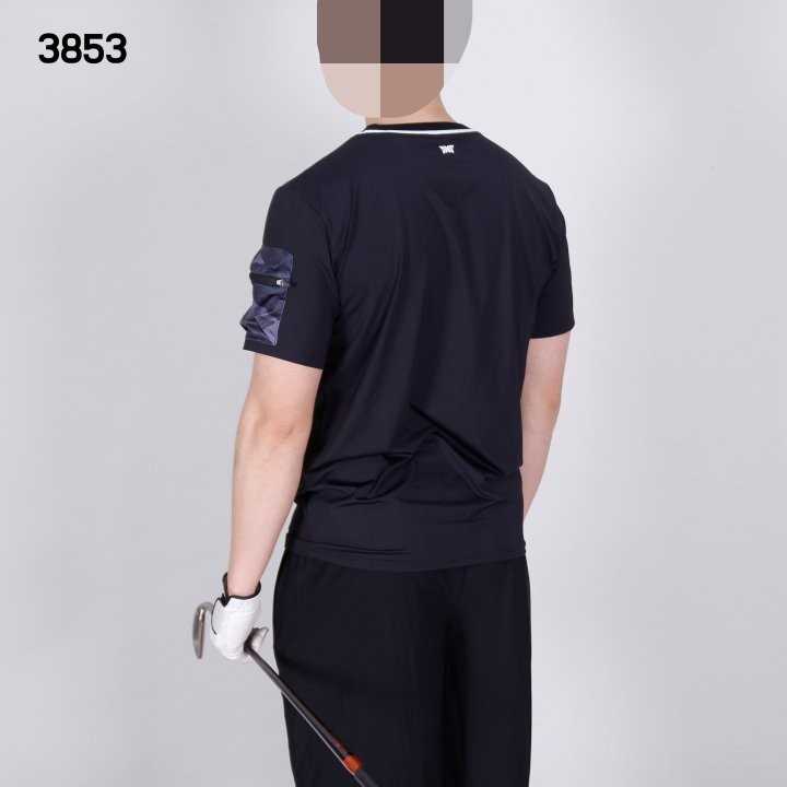 PXG 남자 3853 카모포켓 반팔 라운드 티셔츠(2color)