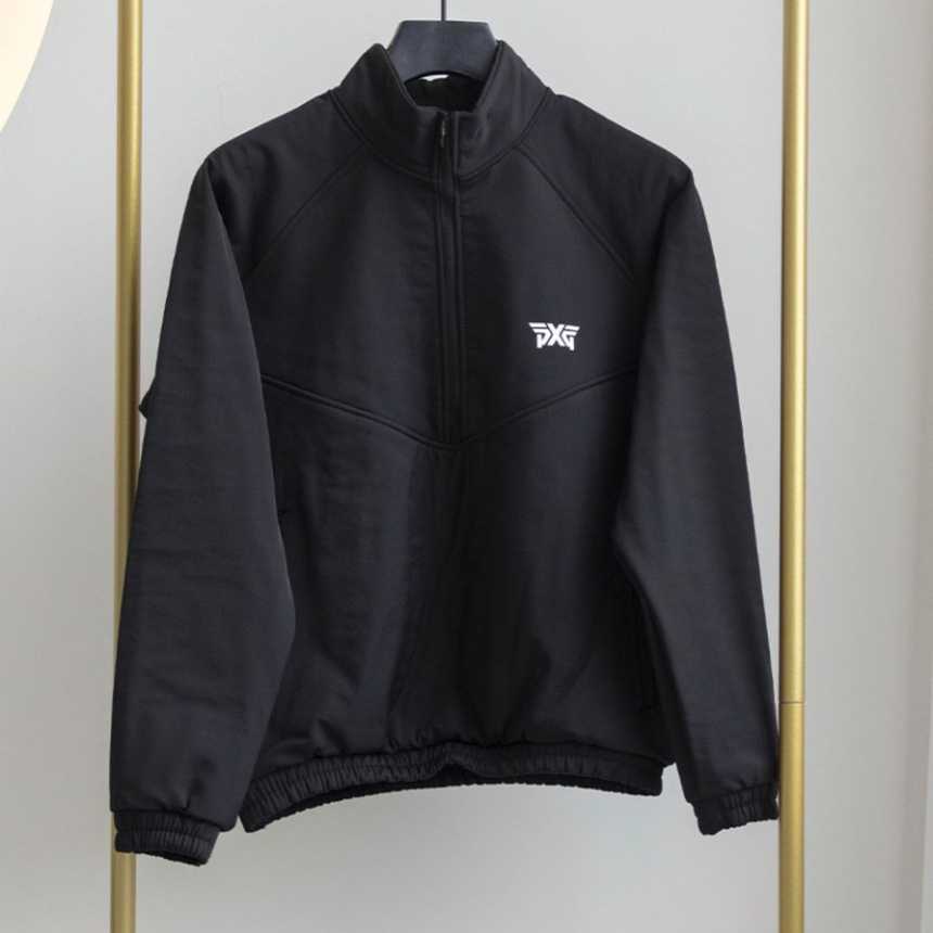 PXG 남성 기모 본딩 백 로고 아노락 자켓