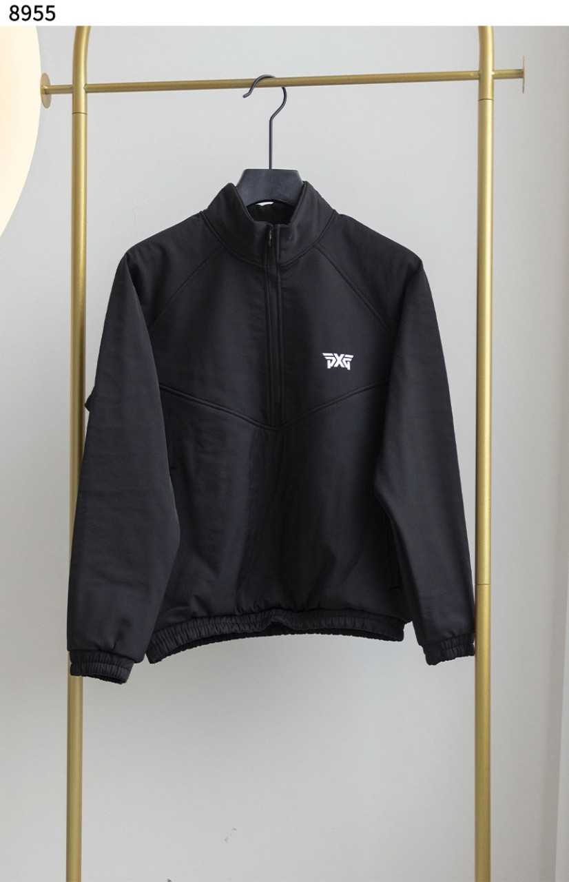 PXG 남성 기모 본딩 백 로고 아노락 자켓
