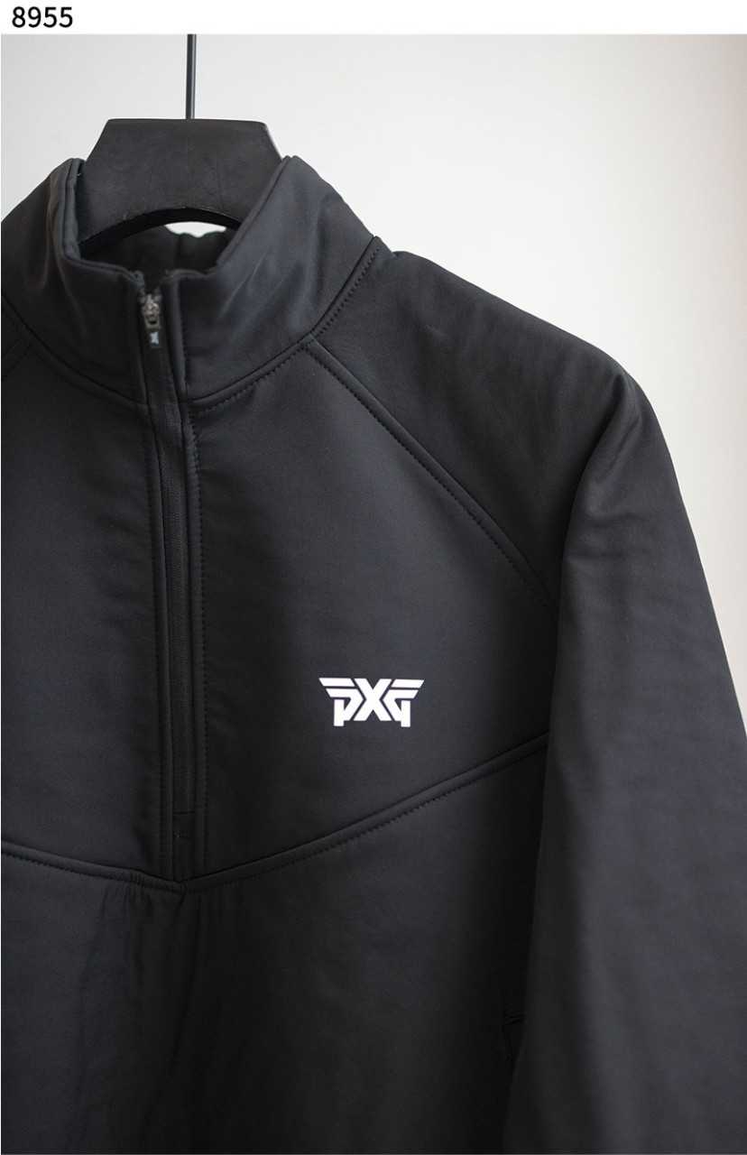 PXG 남성 기모 본딩 백 로고 아노락 자켓